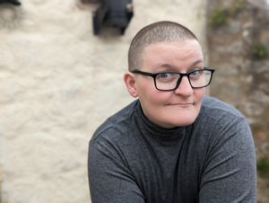 G in their garden at home near Oswestry.