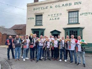 Peter Hill toasted his 69th birthday by raising a glass in the Elephant & Castle, in Dudley, West Mids., after reaching the incredible milestone on June 20. 