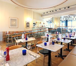 Dining in – inside is light and bright