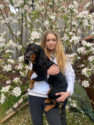 Lily-May Vaughan with her dog, Sadie