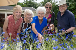 Pictured in one of the open gardens are members of the Fradley Open Gardens organising committee: (from left) Liz Morton, Julia Usher, Sandy Carruthers, Kathryn Powell, and Michael Guest