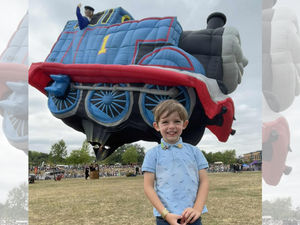 Supporting image for story: Dream come true for Telford superfan, 4, after family's year-long quest to see Thomas the Tank Engine balloon