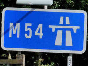 Supporting image for story: Telford M54 exit road closed after two-car crash