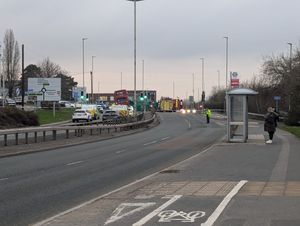 Scene of crash in Dudley