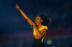 Beverley Knight performs at the Commonwealth Games at Alexander Stadium 