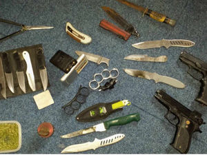 Supporting image for story: Replica handguns, knives and drugs seized in Shropshire raid