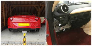 The stolen Ferrari had damage costing £40,000 damage done to it