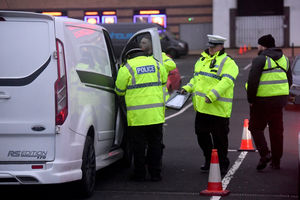 Several vans filed into the car park to be checked
