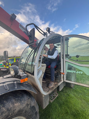 Stuart Anderson on a farm in his constituency