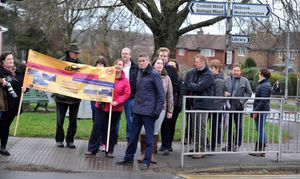 Gavin Williamson joined campaigners to walk from Codsall Community High School to Perton to highlight the alleged dangers of the route