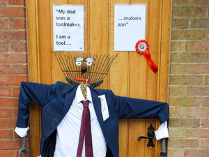 Supporting image for story: Sir Keir Starmer is 'recreated' as a scarecrow at Belbroughton Scarecrow Festival - with a suit full of premier league tickets