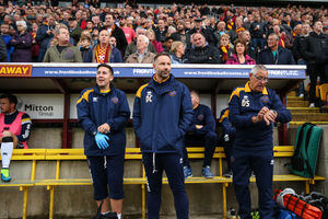 How times have changed. Caretaker boss Danny Coyne was in charge when Shrewsbury went to Valley Parade last term (AMA)