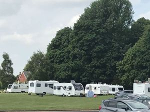 Supporting image for story: Traveller caravans pull onto playing fields in Stafford