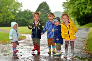 Youngsters from Stirchley Stay & Play taking part in 'Barnardo's Big Toddle', event.