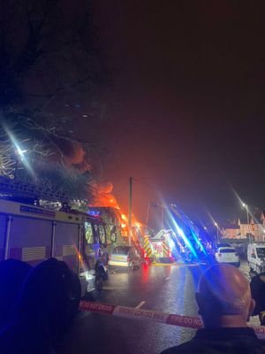 Firefighters can be seen battling the fire. Credit: Brooke Shields