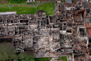 Supporting image for story: Video: Stark images reveal Bridgnorth hotel's charred shell