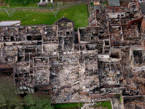 Supporting image for story: Video: Stark images reveal Bridgnorth hotel's charred shell