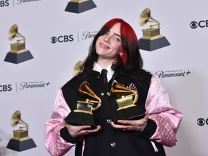 Supporting image for story: Billie Eilish on Grammy win: Barbie song woke me up from dark place