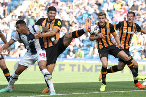 Tobias Figueiredo of Hull City scores an own goal to make it 1-0 during the Sky Bet Championship between West Bromwich Albion and Hull City at The Hawthorns on August 20, 2022 in West Bromwich, United Kingdom. (Photo by Adam Fradgley/West Bromwich Albion FC via Getty Images).