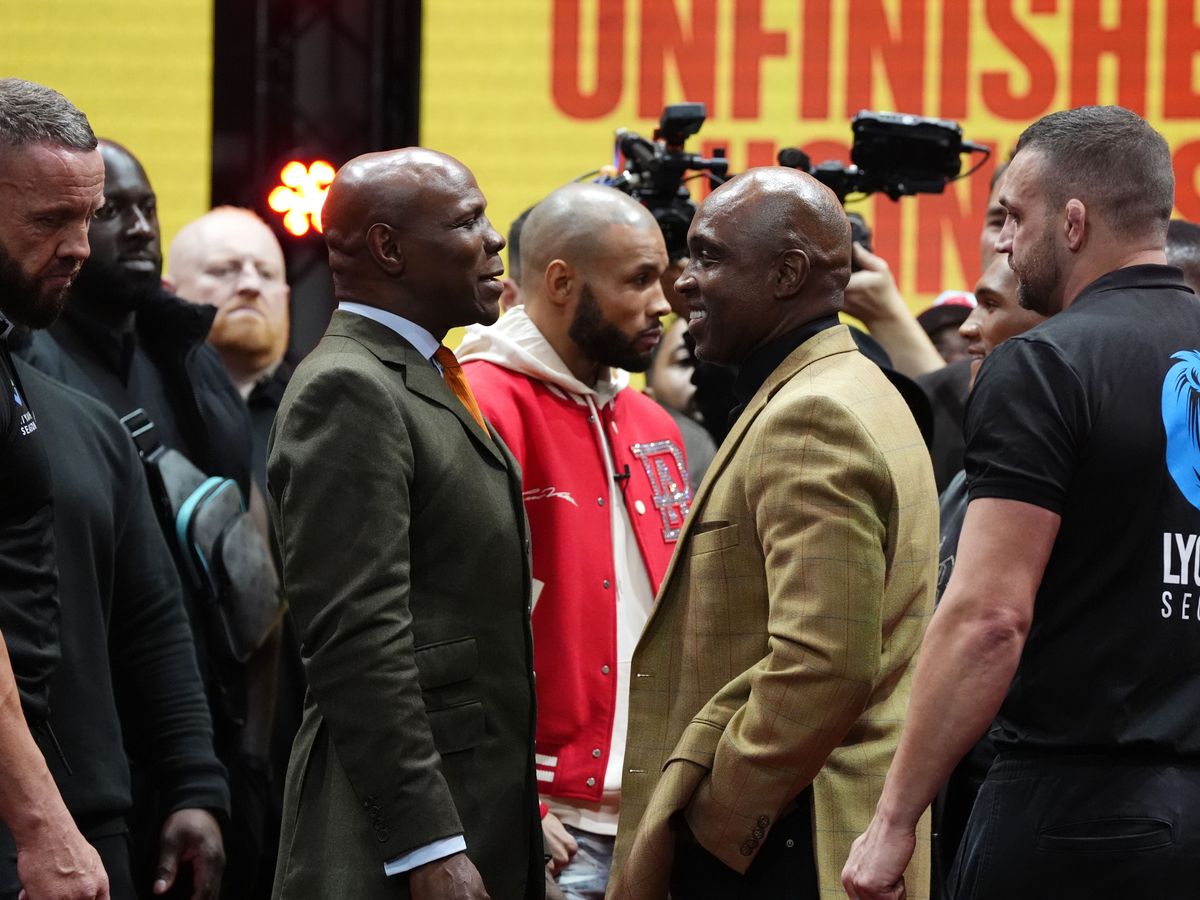Chris Eubank Jr and Conor Benn upstaged by their famous fathers at media event Chris Eubank Jr and Conor Benn upstaged by their famous fathers at media event