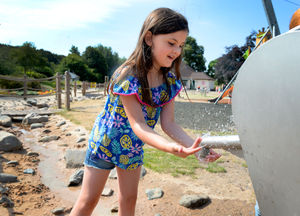 Ella Myatt, aged 7, cools off at Hednesford Park