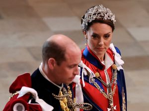 Supporting image for story: Prince and Princess of Wales joined church procession after arriving late