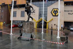 The Billy Wright Statue which has been badly damaged