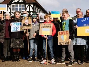 Supporting image for story: Hundreds attend vigil in Shrewsbury in support of Ukraine as Russian invasion continues