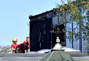 The fire at St Martins School damaged solar panels on the roof of the school building. Photo: Tim Thursfield