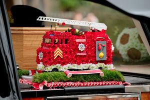A floral tribute was made for the funeral