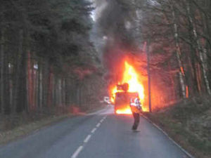 Supporting image for story: Fire drama on Cannock Chase road
