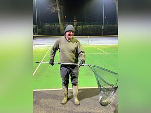 Supporting image for story: 'There's a fish on the court!' Pictures lay bare flood disasters at Shropshire sports clubs counting huge costs