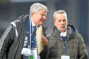Adrian Chiles and his friend, comedian Frank Skinner