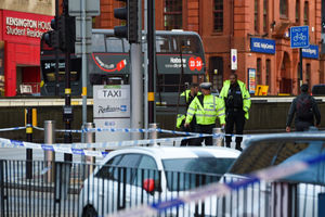 Police at the scene in Birmingham city centre. Photo: SnapperSK