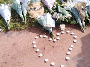 Heart-shape candle tribute to Dawid Kurdziel