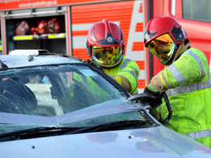 Supporting image for story: Fire crews called to three-car crash in Market Drayton and tackle car blaze on M54