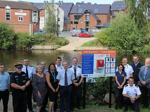 Supporting image for story: Life-saving Shrewsbury river throw line unveiled by widow Kirsty - with video
