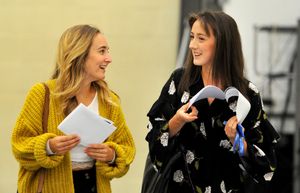 Students with their results at Shrewsbury College