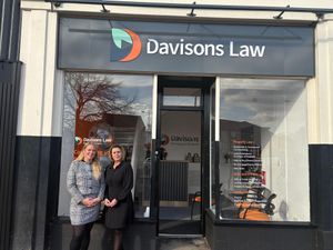 Witney Tully (Director) and Helen Bartlam (Equity Director) outside the new office