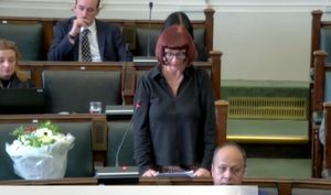 Birmingham Labour councillor Lisa Trickett pays tribute to Coun Kerry Jenkins. Taken from council webcast.