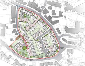 Artist's impression of the site layout. Copyright: Lovell