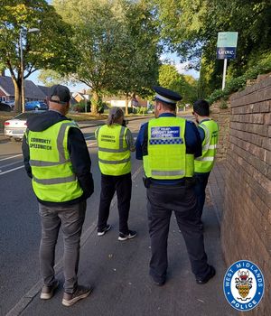 Police officers from Stourbridge joined the Community Speedwatch team in Pedmore.