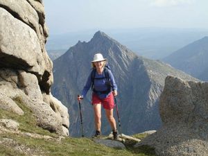On top of the world – Pat mountain climbing on the Isle of Arran