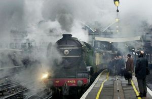 The Flying Scotsman leaves London's Victoria Station