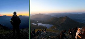 The hikers were greeted by a visible and glowing sunrise. Photo: Wolves Foundation