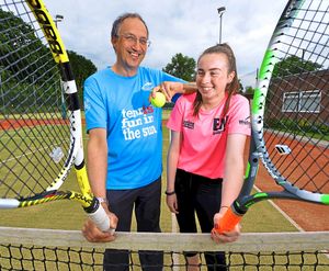 Family match – Mike White and his daughter Emily at Wollaston Lawn Tennis Club