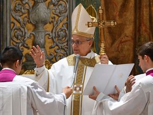 Pope Leo XIV celebrating Mass