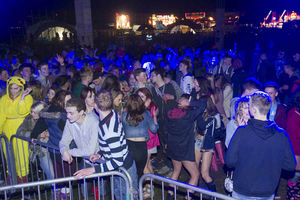 The crowd enjoy Moneypenny's set
