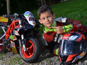 Supporting image for story: Seven-year-old boy 'flying the flag' for the Black Country through mini-motorbike races