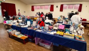 One of our regular stallholders, Mo. The proceeds of her stall go towards raising money for Myeloma research.